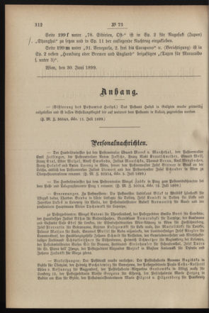 Post- und Telegraphen-Verordnungsblatt für das Verwaltungsgebiet des K.-K. Handelsministeriums 18990718 Seite: 2