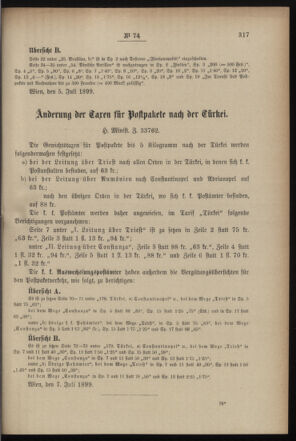 Post- und Telegraphen-Verordnungsblatt für das Verwaltungsgebiet des K.-K. Handelsministeriums 18990719 Seite: 3