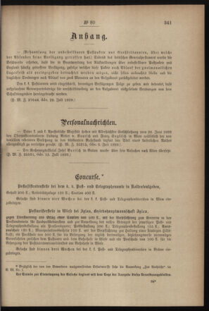 Post- und Telegraphen-Verordnungsblatt für das Verwaltungsgebiet des K.-K. Handelsministeriums 18990809 Seite: 3