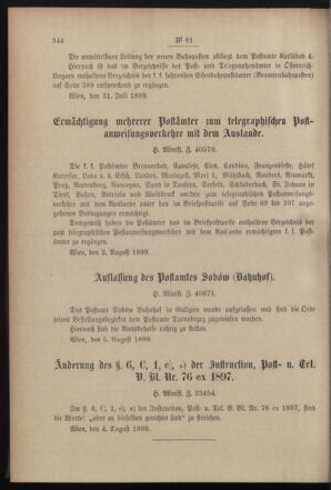 Post- und Telegraphen-Verordnungsblatt für das Verwaltungsgebiet des K.-K. Handelsministeriums 18990811 Seite: 2