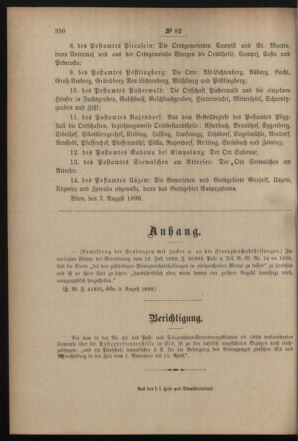 Post- und Telegraphen-Verordnungsblatt für das Verwaltungsgebiet des K.-K. Handelsministeriums 18990816 Seite: 4