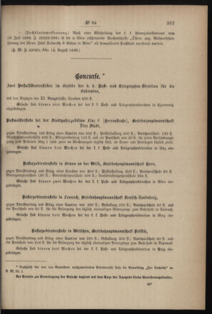 Post- und Telegraphen-Verordnungsblatt für das Verwaltungsgebiet des K.-K. Handelsministeriums 18990823 Seite: 3