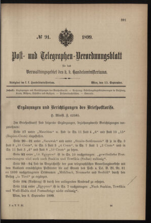 Post- und Telegraphen-Verordnungsblatt für das Verwaltungsgebiet des K.-K. Handelsministeriums