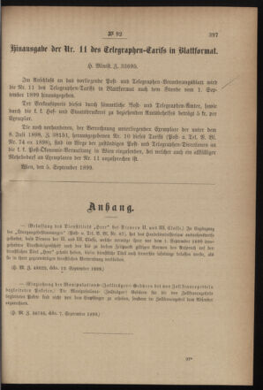 Post- und Telegraphen-Verordnungsblatt für das Verwaltungsgebiet des K.-K. Handelsministeriums 18990920 Seite: 3