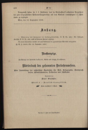 Post- und Telegraphen-Verordnungsblatt für das Verwaltungsgebiet des K.-K. Handelsministeriums 18990923 Seite: 2