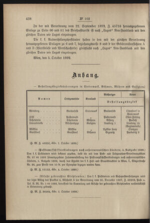 Post- und Telegraphen-Verordnungsblatt für das Verwaltungsgebiet des K.-K. Handelsministeriums 18991014 Seite: 2