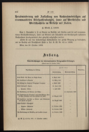 Post- und Telegraphen-Verordnungsblatt für das Verwaltungsgebiet des K.-K. Handelsministeriums 18991025 Seite: 2