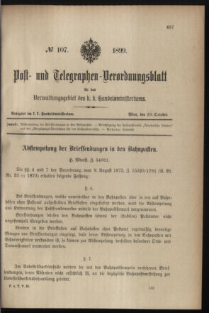 Post- und Telegraphen-Verordnungsblatt für das Verwaltungsgebiet des K.-K. Handelsministeriums