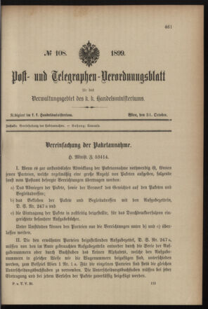 Post- und Telegraphen-Verordnungsblatt für das Verwaltungsgebiet des K.-K. Handelsministeriums