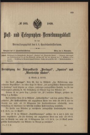 Post- und Telegraphen-Verordnungsblatt für das Verwaltungsgebiet des K.-K. Handelsministeriums