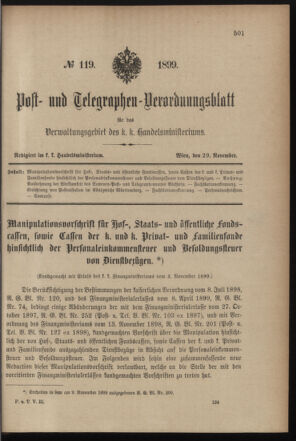 Post- und Telegraphen-Verordnungsblatt für das Verwaltungsgebiet des K.-K. Handelsministeriums 18991129 Seite: 3