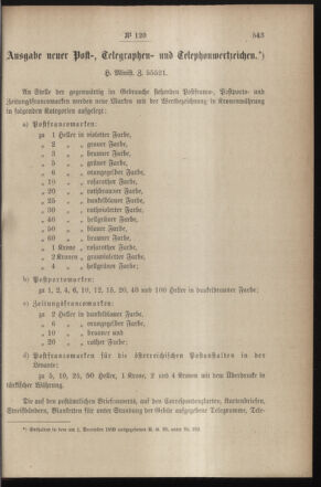 Post- und Telegraphen-Verordnungsblatt für das Verwaltungsgebiet des K.-K. Handelsministeriums 18991201 Seite: 15