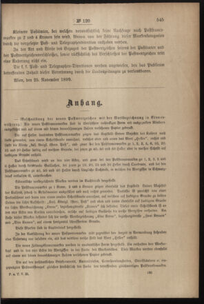 Post- und Telegraphen-Verordnungsblatt für das Verwaltungsgebiet des K.-K. Handelsministeriums 18991201 Seite: 17