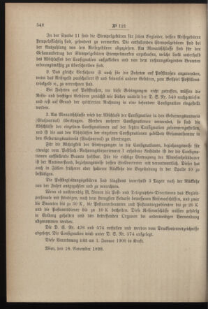 Post- und Telegraphen-Verordnungsblatt für das Verwaltungsgebiet des K.-K. Handelsministeriums 18991201 Seite: 20