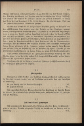 Post- und Telegraphen-Verordnungsblatt für das Verwaltungsgebiet des K.-K. Handelsministeriums 18991201 Seite: 5