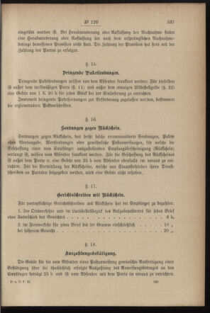 Post- und Telegraphen-Verordnungsblatt für das Verwaltungsgebiet des K.-K. Handelsministeriums 18991201 Seite: 9