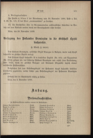 Post- und Telegraphen-Verordnungsblatt für das Verwaltungsgebiet des K.-K. Handelsministeriums 18991208 Seite: 3