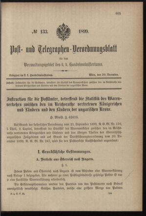 Post- und Telegraphen-Verordnungsblatt für das Verwaltungsgebiet des K.-K. Handelsministeriums 18991220 Seite: 5