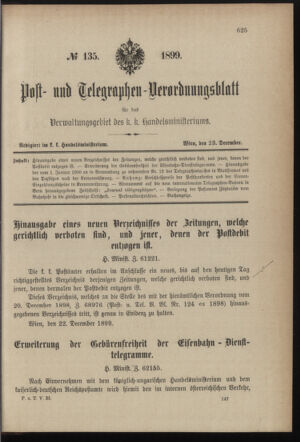 Post- und Telegraphen-Verordnungsblatt für das Verwaltungsgebiet des K.-K. Handelsministeriums