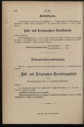 Post- und Telegraphen-Verordnungsblatt für das Verwaltungsgebiet des K.-K. Handelsministeriums 18991229 Seite: 4