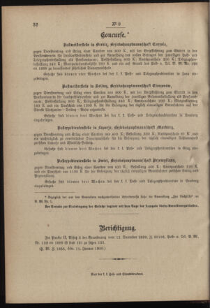 Post- und Telegraphen-Verordnungsblatt für das Verwaltungsgebiet des K.-K. Handelsministeriums 19000124 Seite: 4