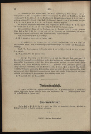 Post- und Telegraphen-Verordnungsblatt für das Verwaltungsgebiet des K.-K. Handelsministeriums 19000130 Seite: 4