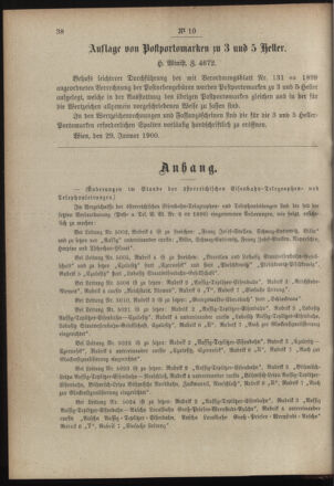 Post- und Telegraphen-Verordnungsblatt für das Verwaltungsgebiet des K.-K. Handelsministeriums 19000131 Seite: 2