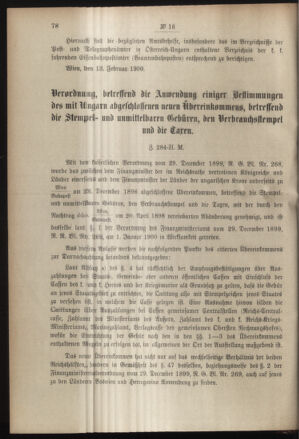 Post- und Telegraphen-Verordnungsblatt für das Verwaltungsgebiet des K.-K. Handelsministeriums 19000217 Seite: 2