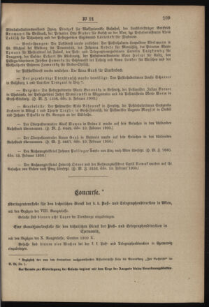 Post- und Telegraphen-Verordnungsblatt für das Verwaltungsgebiet des K.-K. Handelsministeriums 19000302 Seite: 5