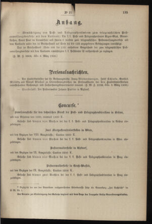 Post- und Telegraphen-Verordnungsblatt für das Verwaltungsgebiet des K.-K. Handelsministeriums 19000317 Seite: 5