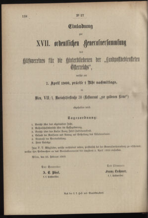 Post- und Telegraphen-Verordnungsblatt für das Verwaltungsgebiet des K.-K. Handelsministeriums 19000317 Seite: 8