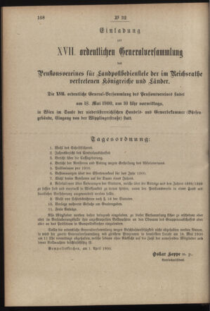 Post- und Telegraphen-Verordnungsblatt für das Verwaltungsgebiet des K.-K. Handelsministeriums 19000405 Seite: 6