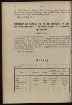 Post- und Telegraphen-Verordnungsblatt für das Verwaltungsgebiet des K.-K. Handelsministeriums 19000413 Seite: 2