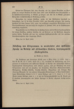 Post- und Telegraphen-Verordnungsblatt für das Verwaltungsgebiet des K.-K. Handelsministeriums 19000420 Seite: 2