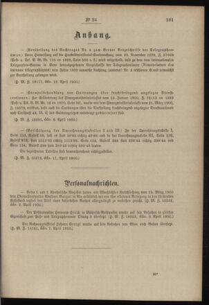 Post- und Telegraphen-Verordnungsblatt für das Verwaltungsgebiet des K.-K. Handelsministeriums 19000420 Seite: 3