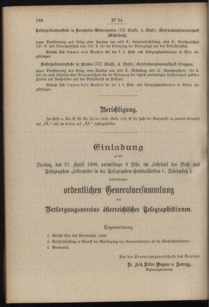 Post- und Telegraphen-Verordnungsblatt für das Verwaltungsgebiet des K.-K. Handelsministeriums 19000420 Seite: 6