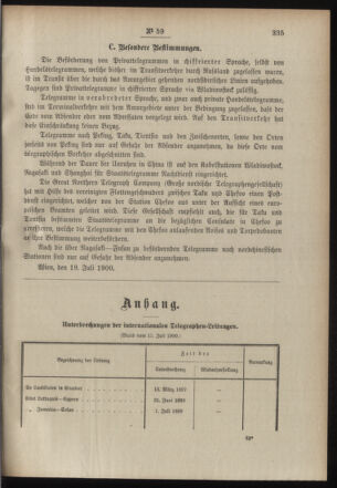 Post- und Telegraphen-Verordnungsblatt für das Verwaltungsgebiet des K.-K. Handelsministeriums 19000803 Seite: 3