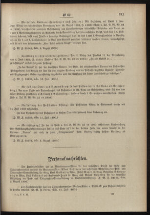 Post- und Telegraphen-Verordnungsblatt für das Verwaltungsgebiet des K.-K. Handelsministeriums 19000824 Seite: 9