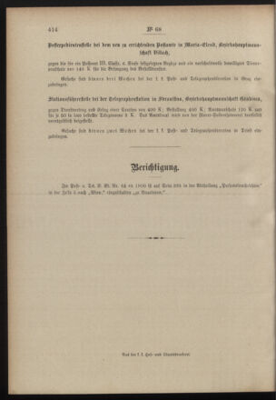 Post- und Telegraphen-Verordnungsblatt für das Verwaltungsgebiet des K.-K. Handelsministeriums 19000921 Seite: 8