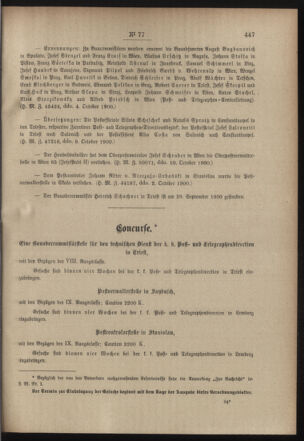 Post- und Telegraphen-Verordnungsblatt für das Verwaltungsgebiet des K.-K. Handelsministeriums 19001016 Seite: 3