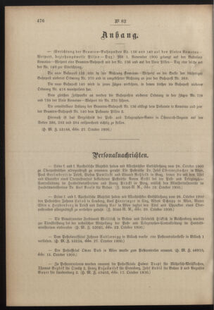 Post- und Telegraphen-Verordnungsblatt für das Verwaltungsgebiet des K.-K. Handelsministeriums 19001103 Seite: 2