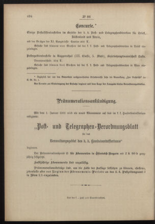 Post- und Telegraphen-Verordnungsblatt für das Verwaltungsgebiet des K.-K. Handelsministeriums 19001122 Seite: 4