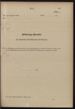 Post- und Telegraphen-Verordnungsblatt für das Verwaltungsgebiet des K.-K. Handelsministeriums 19001124 Seite: 3