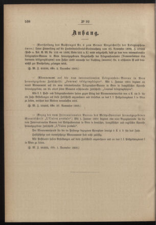 Post- und Telegraphen-Verordnungsblatt für das Verwaltungsgebiet des K.-K. Handelsministeriums 19001210 Seite: 2