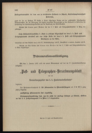 Post- und Telegraphen-Verordnungsblatt für das Verwaltungsgebiet des K.-K. Handelsministeriums 19001229 Seite: 8