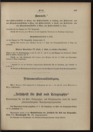 Post- und Telegraphen-Verordnungsblatt für das Verwaltungsgebiet des K.-K. Handelsministeriums 19001231 Seite: 5