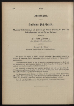 Post- und Telegraphen-Verordnungsblatt für das Verwaltungsgebiet des K.-K. Handelsministeriums 19001231 Seite: 6