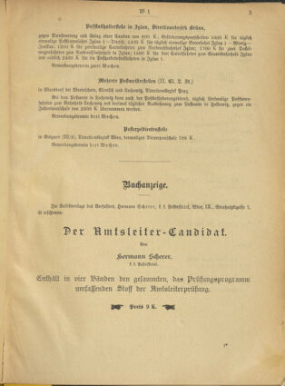 Post- und Telegraphen-Verordnungsblatt für das Verwaltungsgebiet des K.-K. Handelsministeriums 19010105 Seite: 3