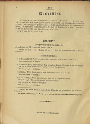 Post- und Telegraphen-Verordnungsblatt für das Verwaltungsgebiet des K.-K. Handelsministeriums 19010109 Seite: 4