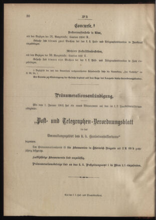 Post- und Telegraphen-Verordnungsblatt für das Verwaltungsgebiet des K.-K. Handelsministeriums 19010118 Seite: 4